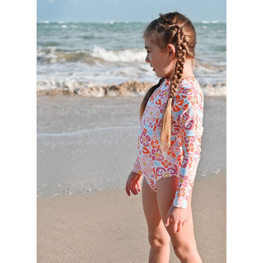 Flower Power Long Sleeves Swimsuit 2-14y