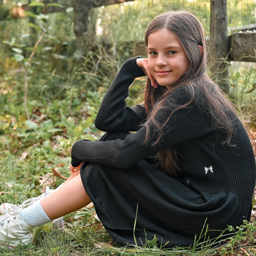 Robe Tricot Boucles Romance 7-14ans-Look-LOK-2253420C-NOI-CLÉMENT