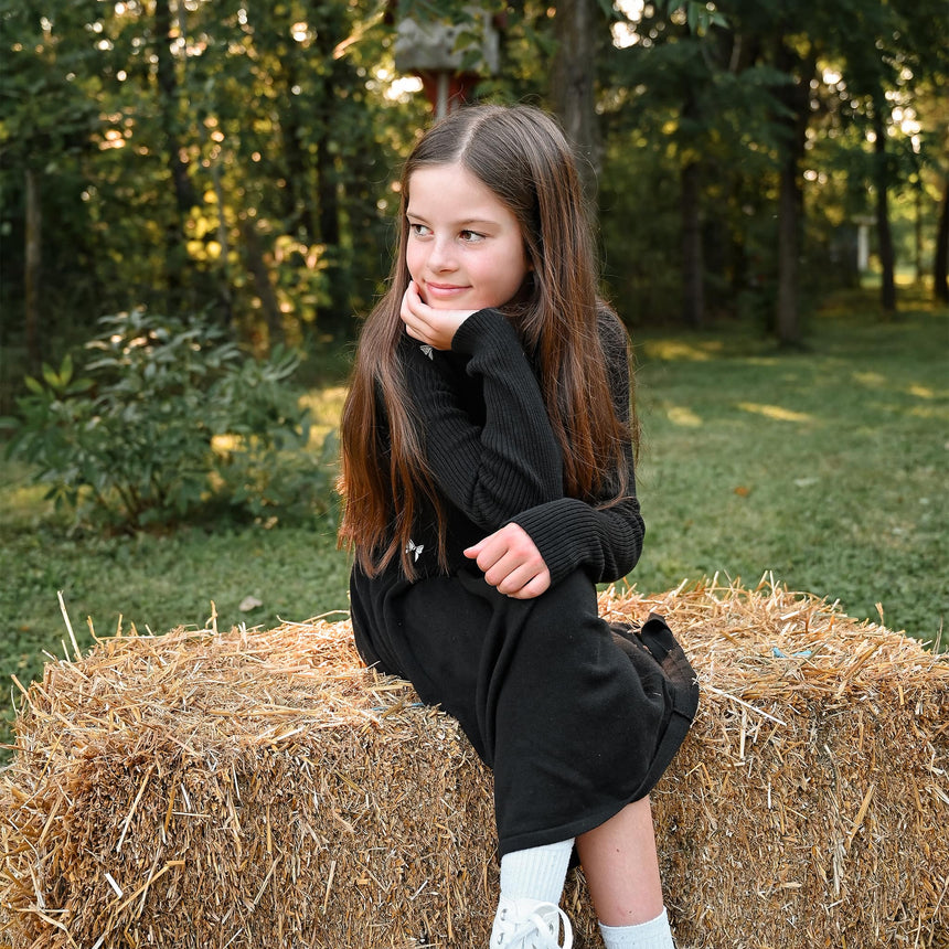 Robe Tricot Boucles Romance 7-14ans-Look-LOK-2253420C-NOI-CLÉMENT