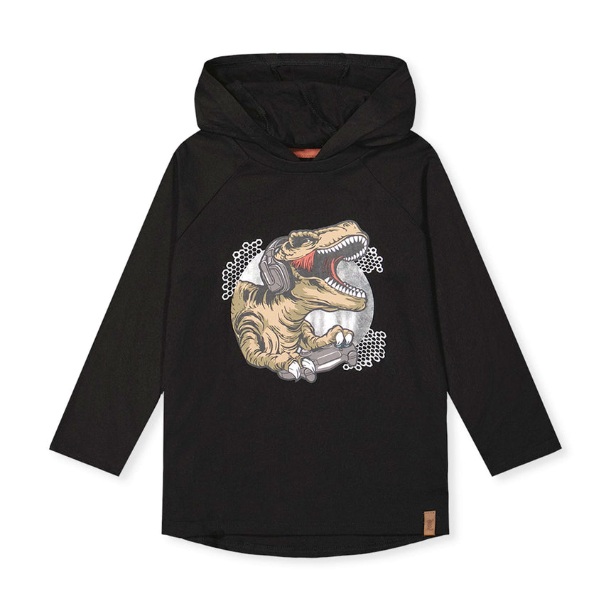 T-shirt Capuchon Dinos Boys 3-6ans-Deux par Deux-Noir-3-2X2-J20U75-999B-CLÉMENT