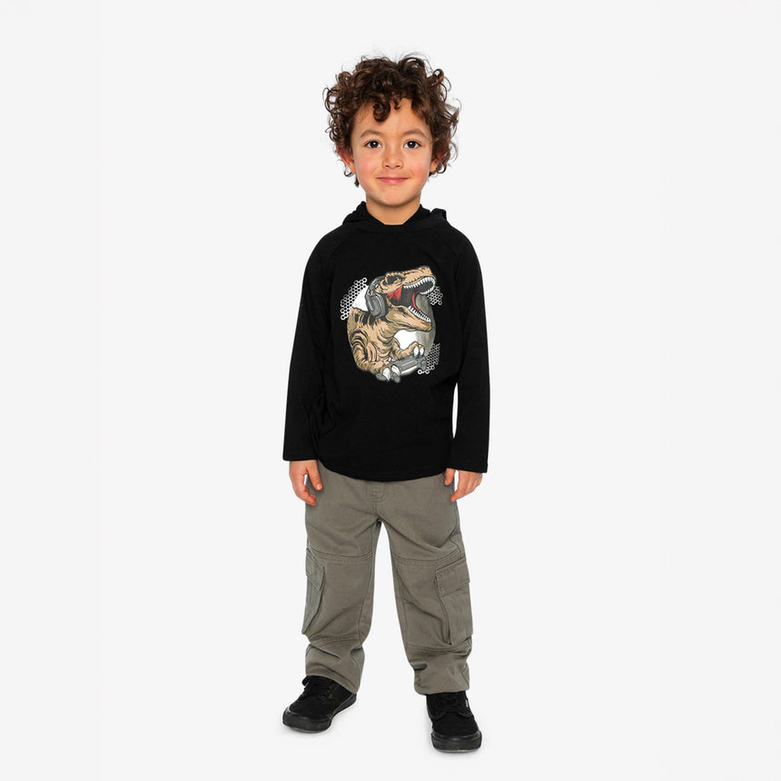 T-shirt Capuchon Dinos Boys 3-6ans-Deux par Deux-2X2-J20U75-999B-CLÉMENT