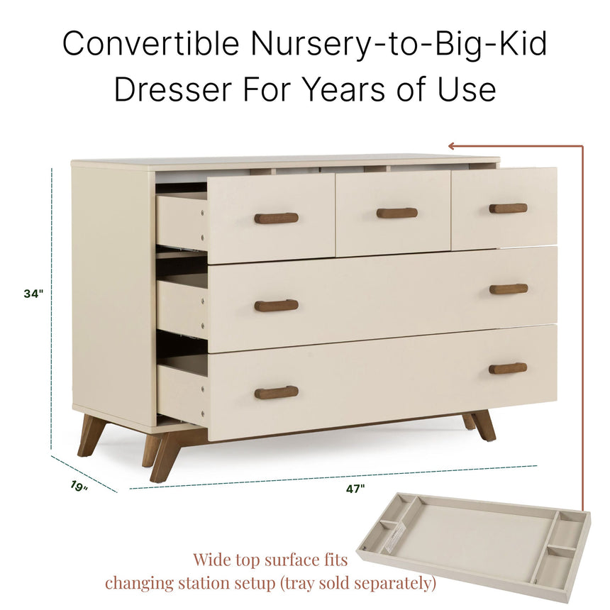5 Drawers Dresser Chest - Almont Walnut