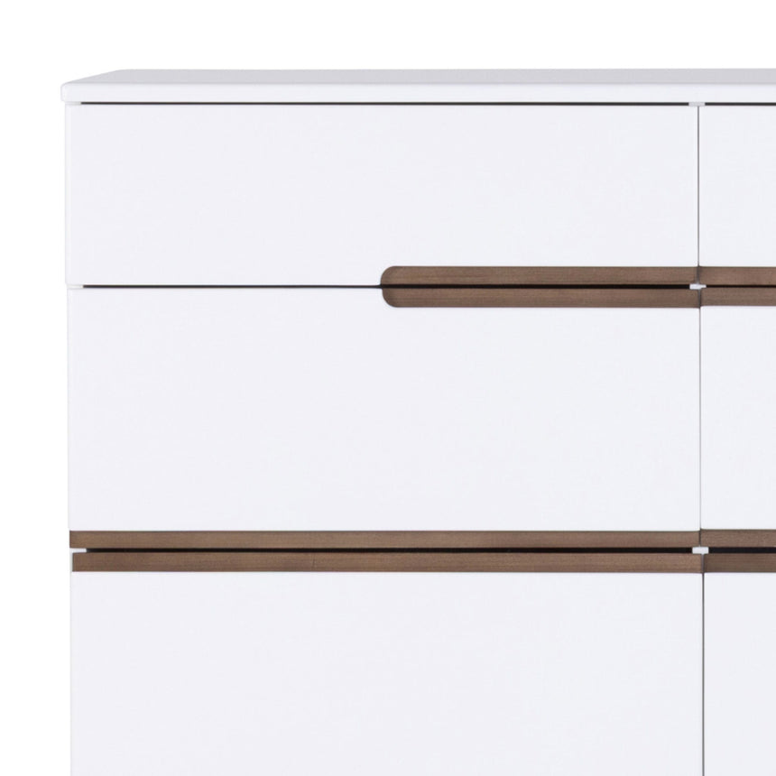 Commode 6 Tiroirs Bliss - Noyer / Blanc