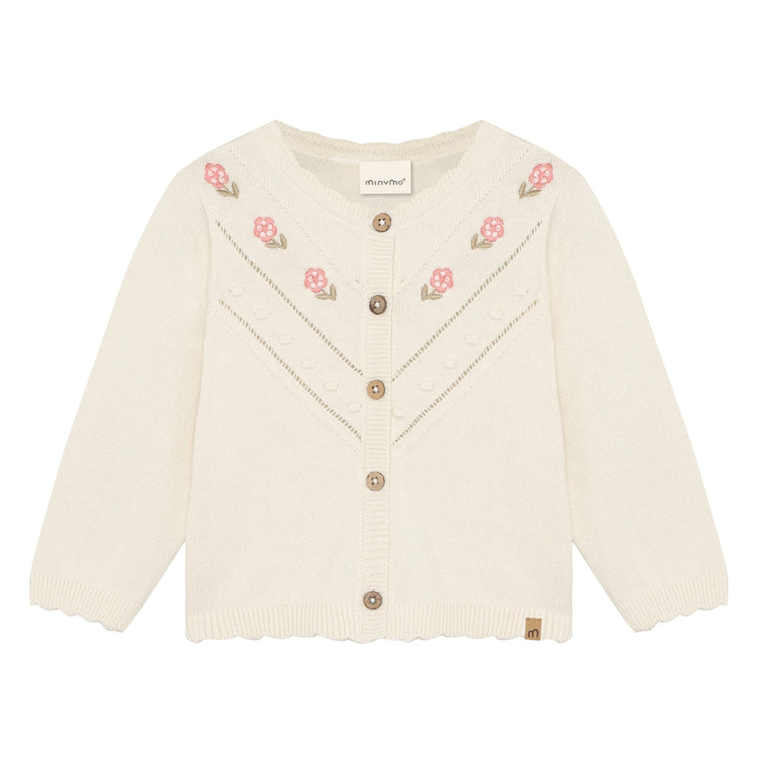 Cardigan Tricot Broderie 6-24mois-Minymo-Ivoire-6 m-AC1-114324-1271-CLÉMENT