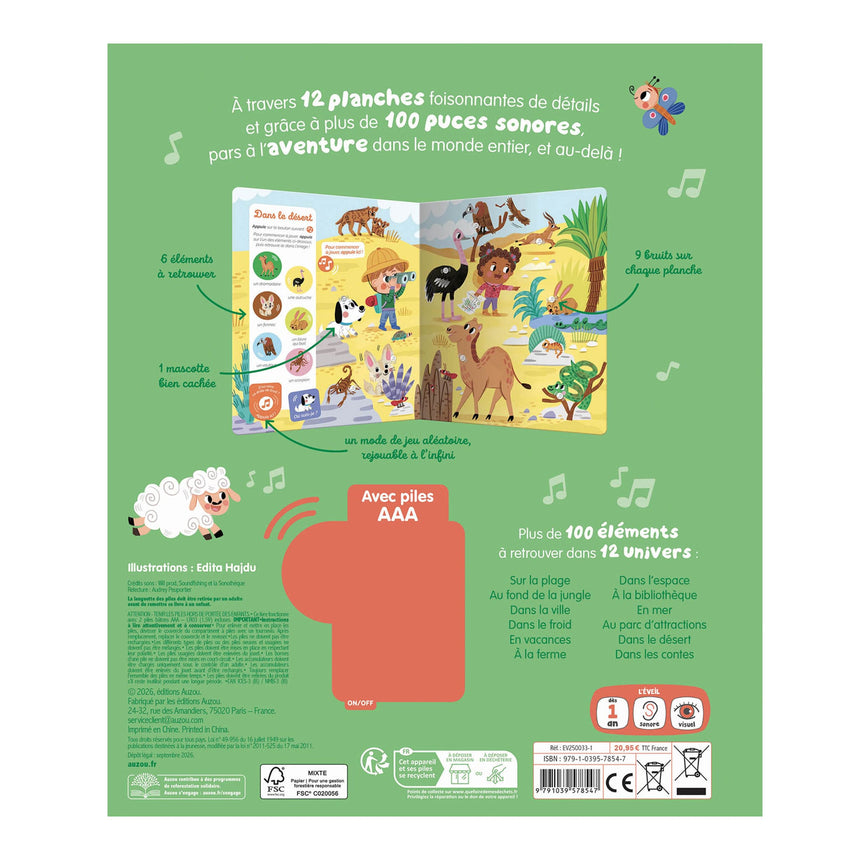 Cherche et trouve des tout-petits sonore - À l'aventure !-Auzou-AUZ-791039578547-CLÉMENT