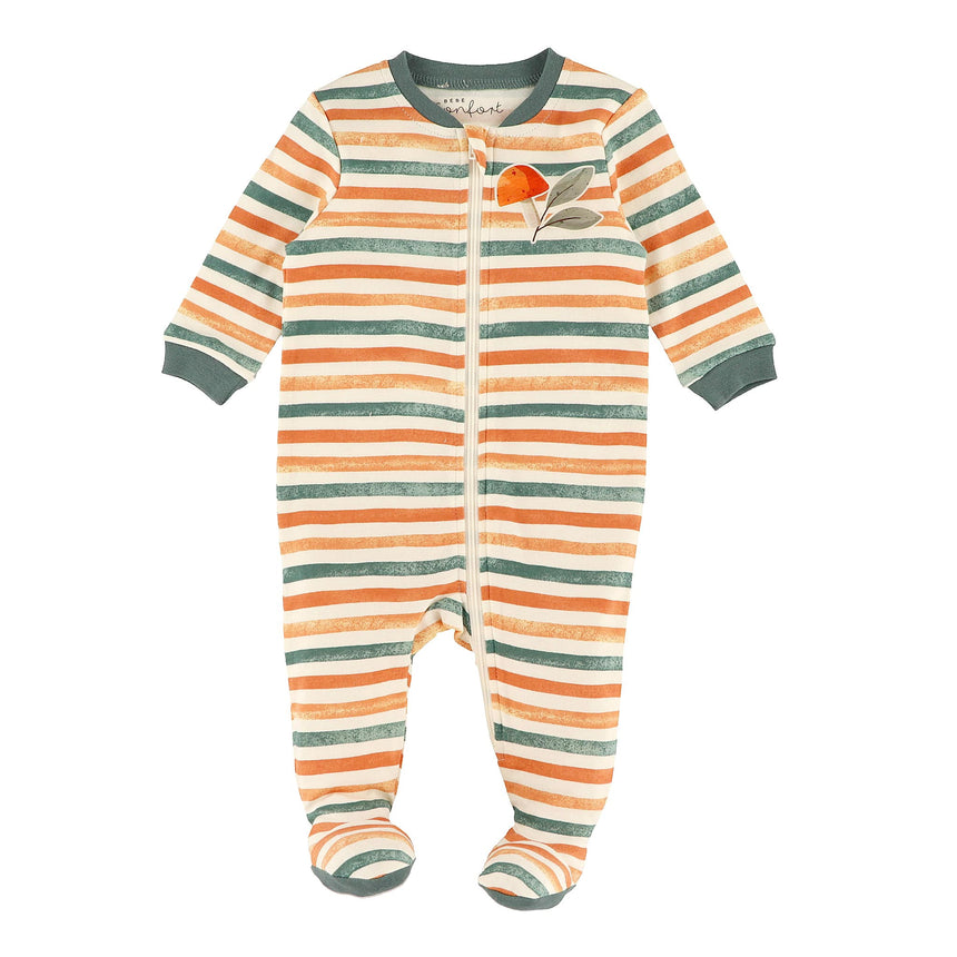 Pyjama Rayé Feuilles 0-30mois-Bebe Confort-Ivoire-0 m-BC2-2257709C-CLÉMENT