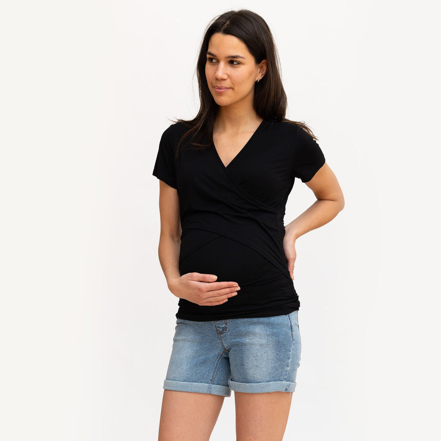 T-Shirt Allaitement Noir-Bella Maternite-BEA-1248191C-NOI-CLÉMENT