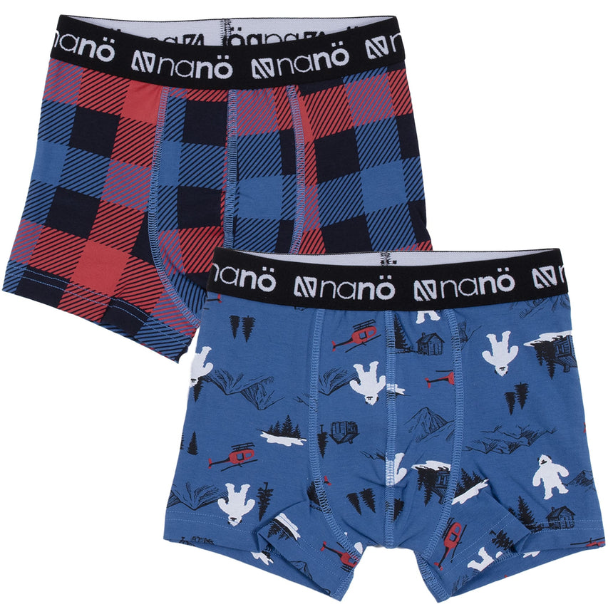 Boxers Ensemble de 2 Carreaux 2-12ans-Nano-Bleu-2-3-BOS-F25SV03-CLÉMENT