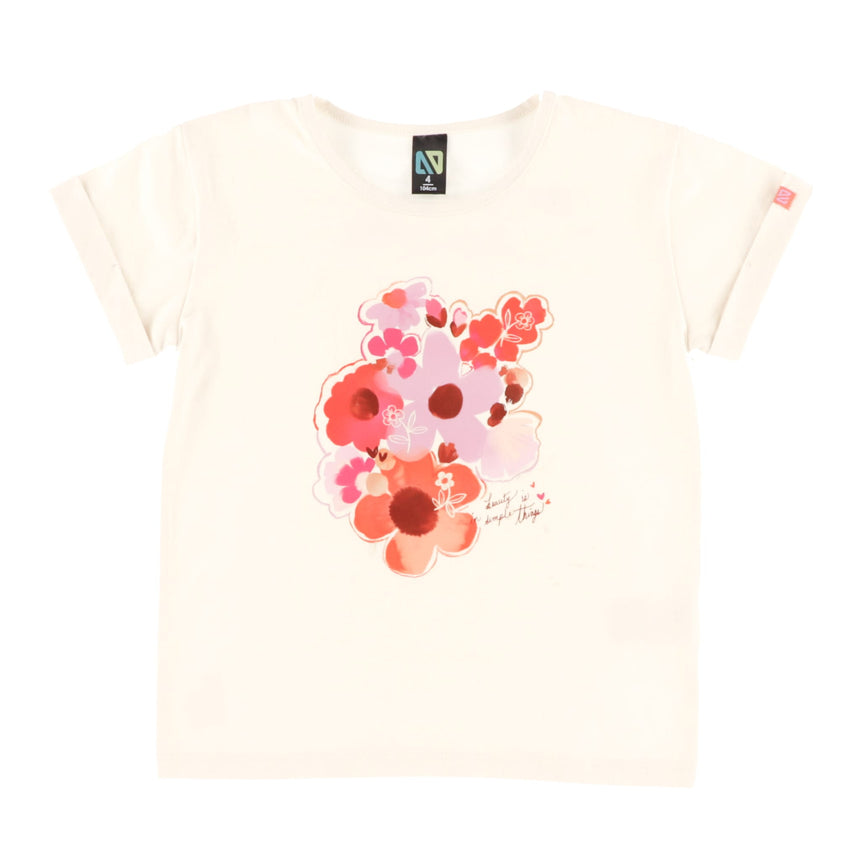 T-shirt Fleurs 2-12ans-Nano-Ivoire-2-BOS-S2608-05-CLÉMENT