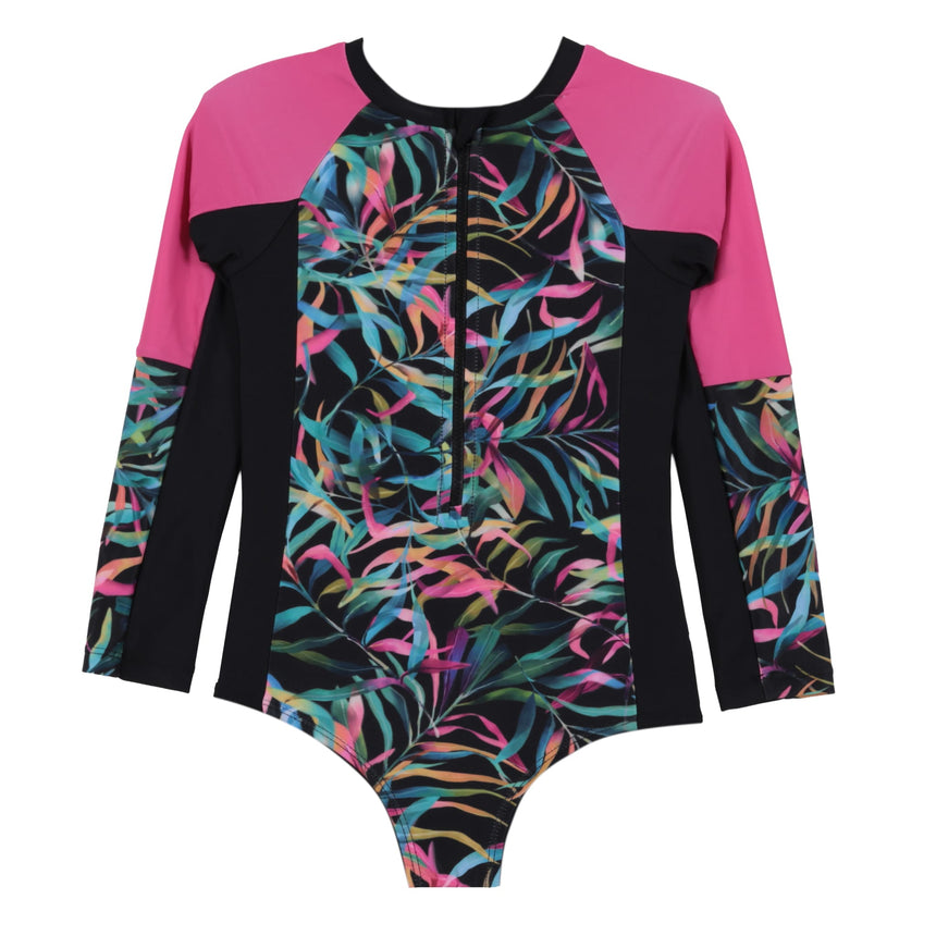 Maillot UV Manches Longues Feuillage 2-14ans-Nano-Noir-2-BOS-S26S02-02-CLÉMENT