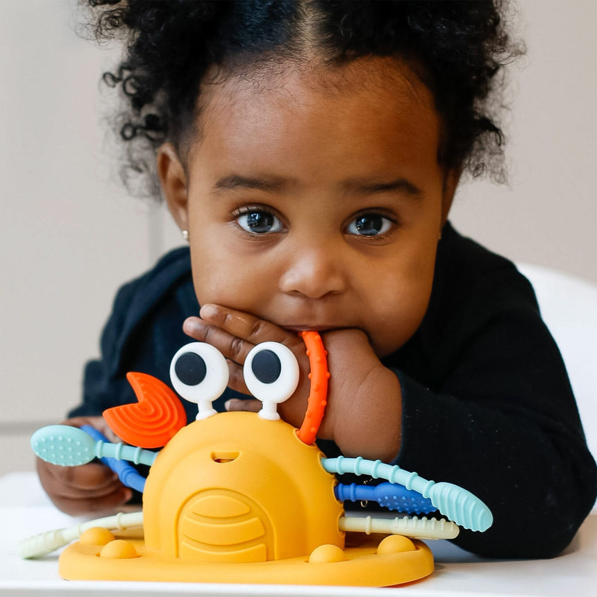 Jouet à Ventouse Multisensoriel en Silicone - Crabe-Bulle-BUB-B-CA001-01-CLÉMENT