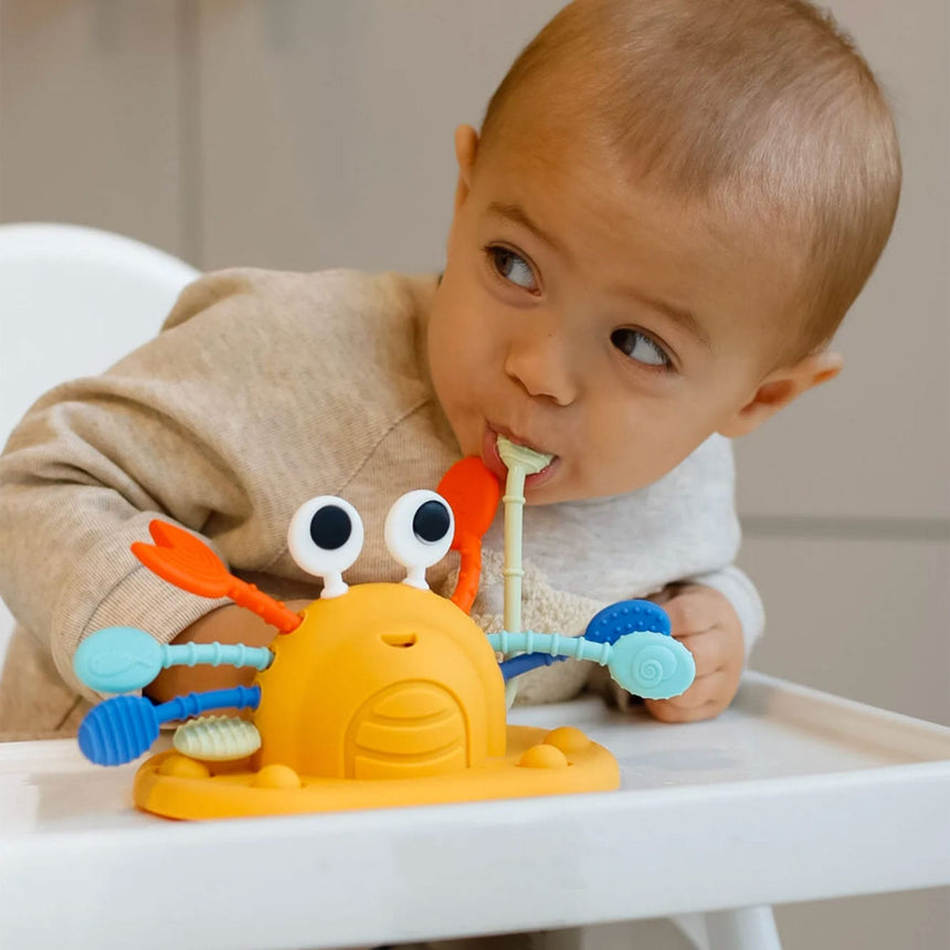 Jouet à Ventouse Multisensoriel en Silicone - Crabe-Bulle-BUB-B-CA001-01-CLÉMENT