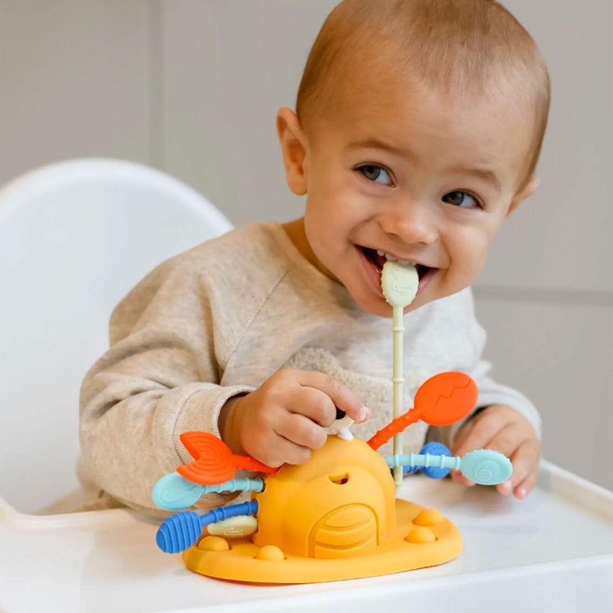 Jouet à Ventouse Multisensoriel en Silicone - Crabe-Bulle-BUB-B-CA001-01-CLÉMENT