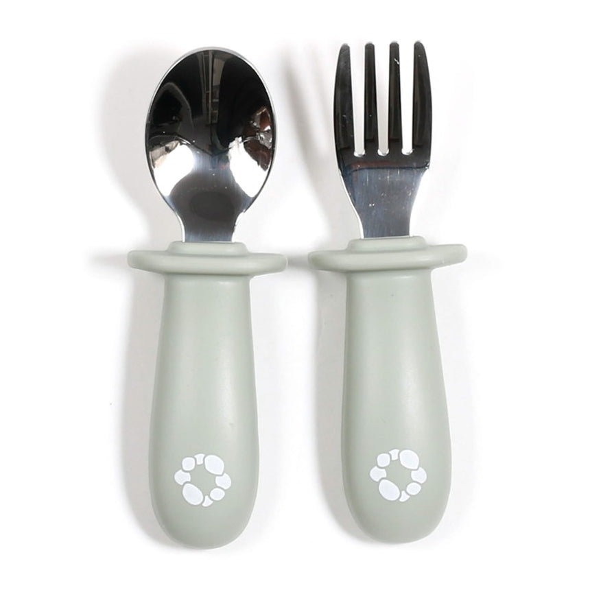 Learning Spoon & Fork Set - Sage