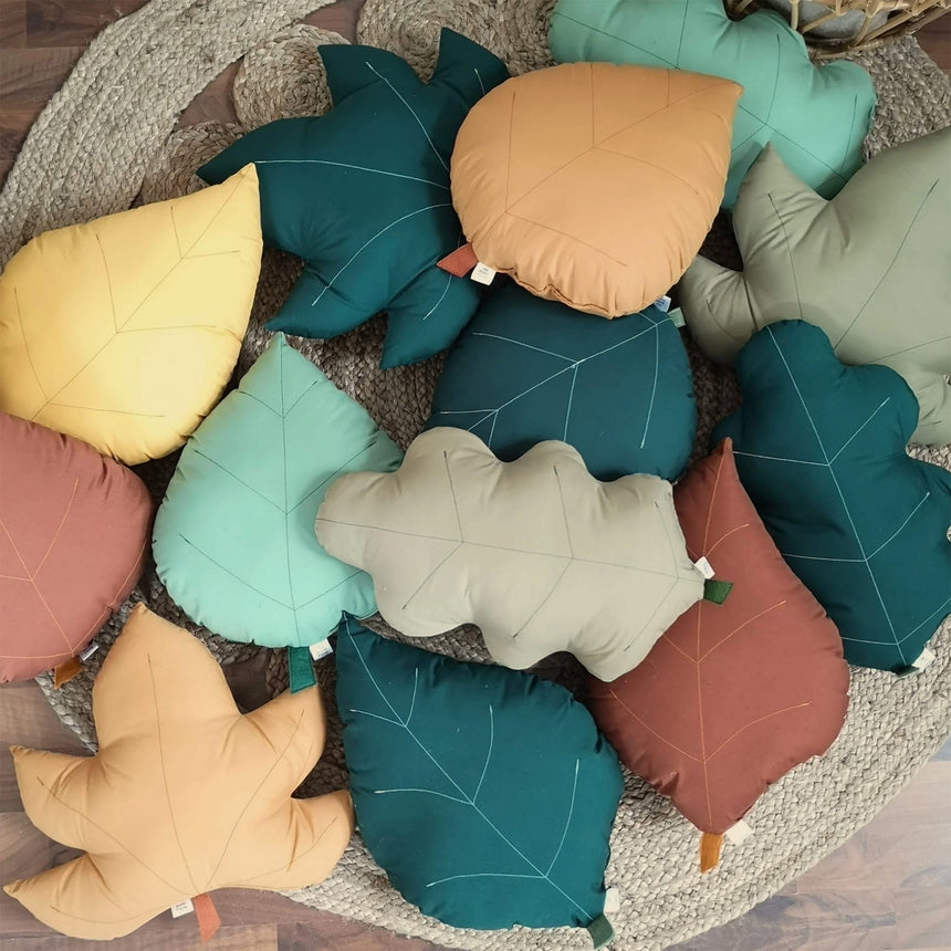 Coussin Feuille de Frêne - Moutarde-The Butter Flying-BUT-PILASHMUS-CLÉMENT