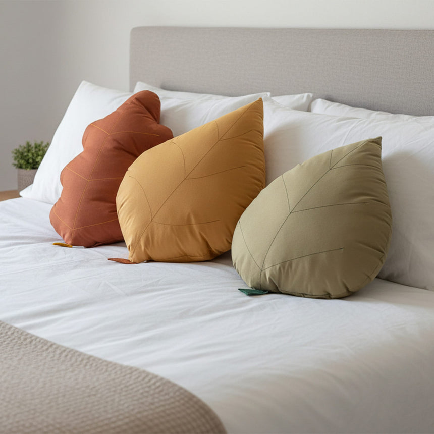 Coussin Feuille de Frêne - Ocre-The Butter Flying-BUT-PILASHOCH-CLÉMENT
