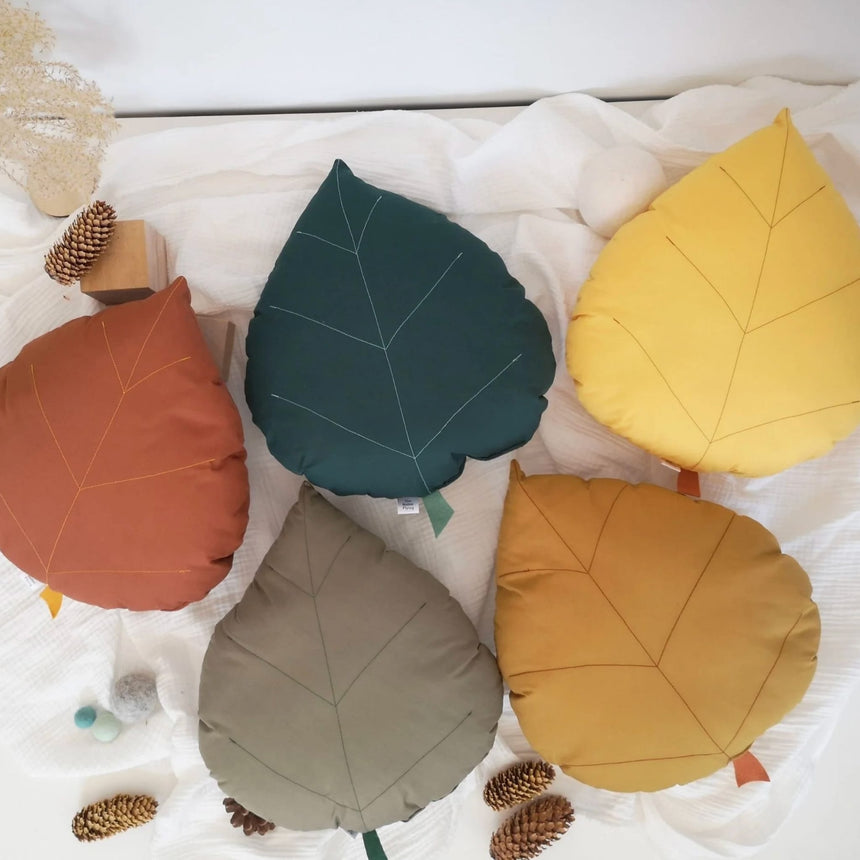 Coussin Feuille de Bouleau - Moutarde-The Butter Flying-BUT-PILBIRMUS-CLÉMENT