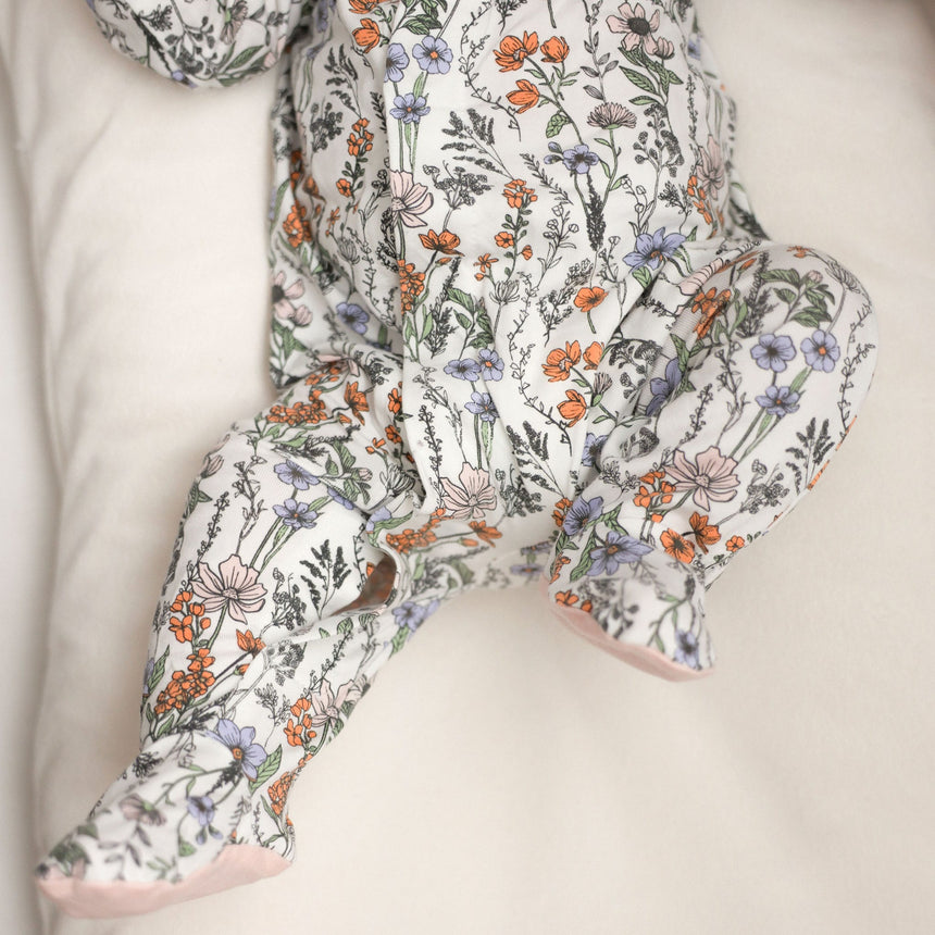 Pyjama Magnétique Fleurs Prématuré -18mois