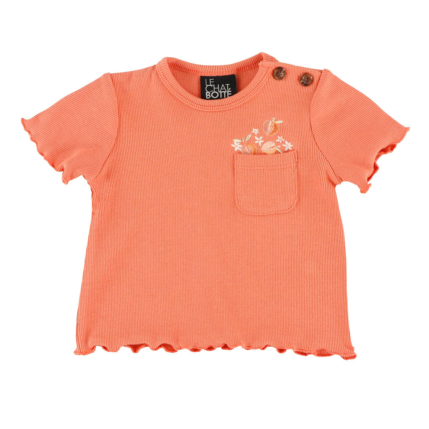 T-shirt Pique-nique Coral 3-24mois-Chat Botte-Corail-3 m-CHI-1261466C-CLÉMENT