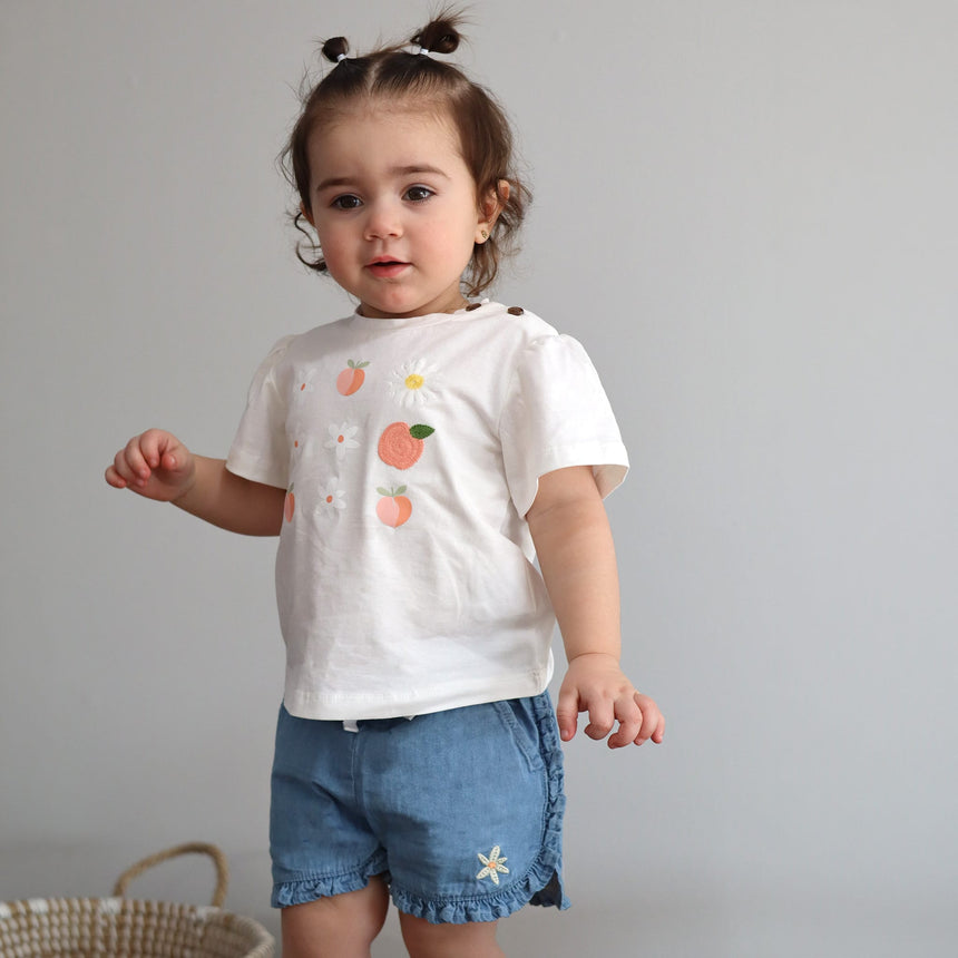 Short Pique-Nique Chambray 3-24mois-Chat Botte-CHI-1261471C-DEN-CLÉMENT