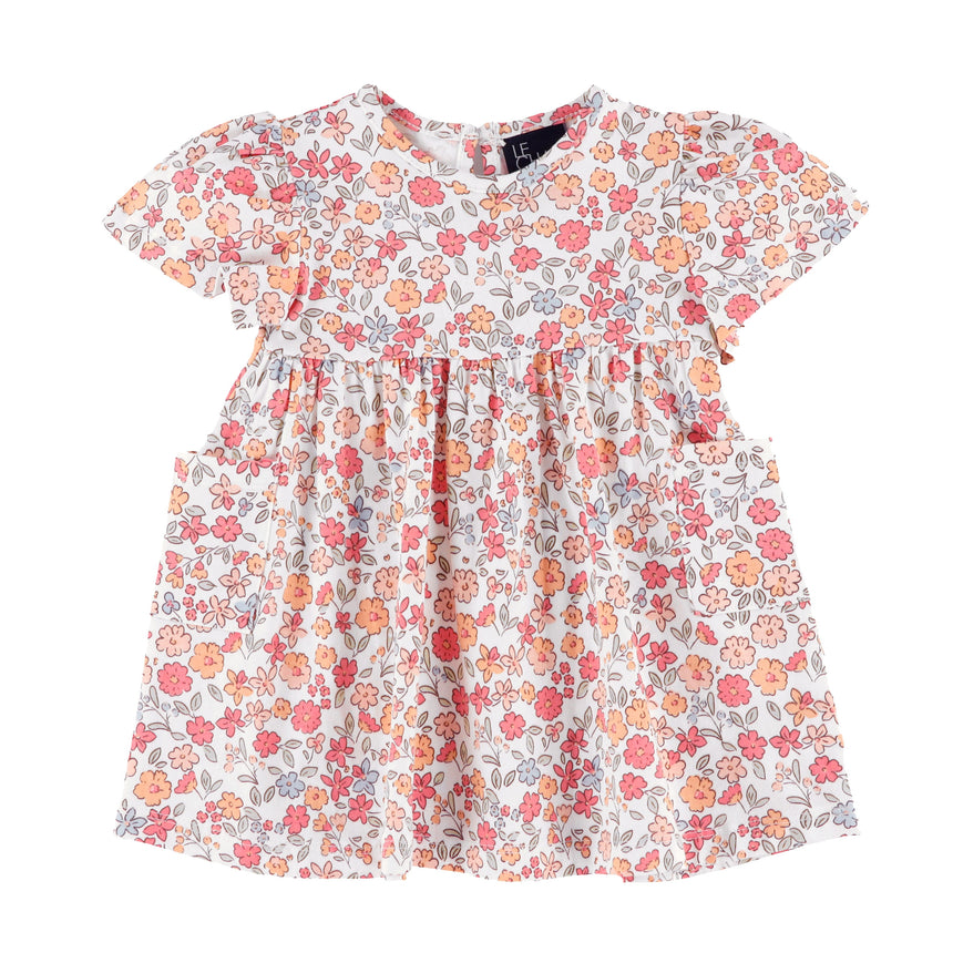 Robe Pique-nique Fleurs 3-24mois-Chat Botte-Pêche-3 m-CHI-1261474C-PEC-CLÉMENT