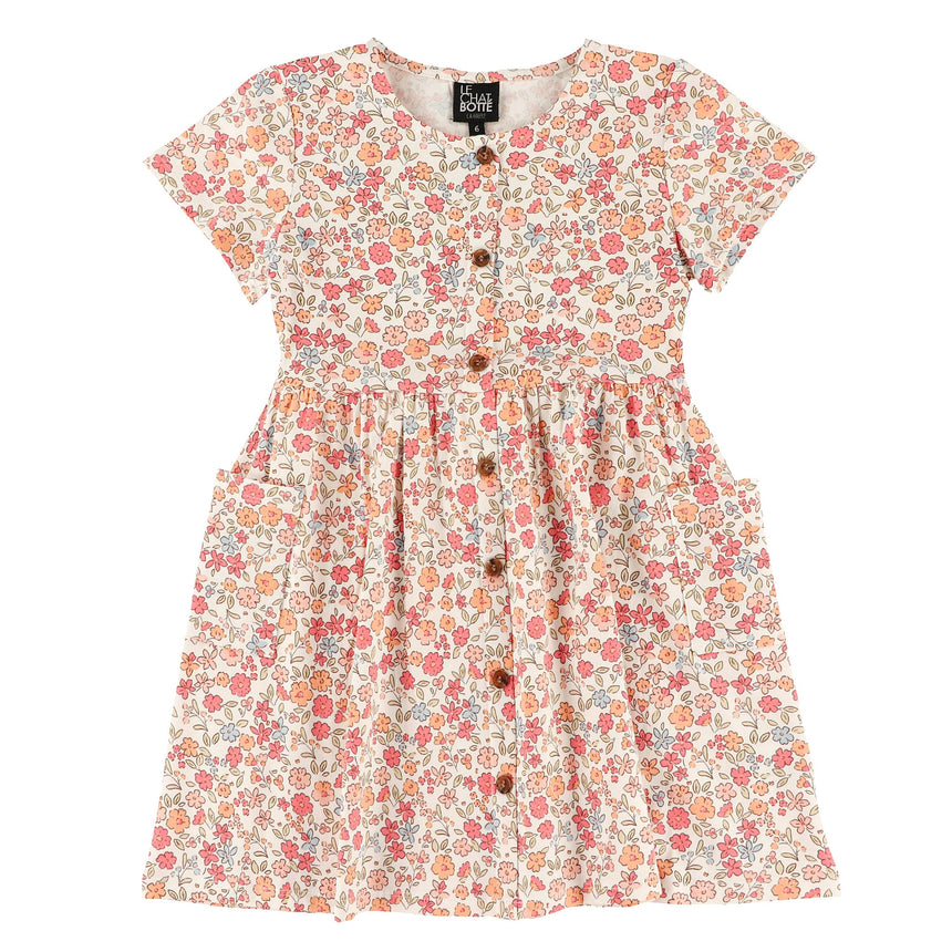 Robe Pique-nique Fleurs 2-8ans-Chat Botte-Pêche-2-CHI-1262481C-PEC-CLÉMENT