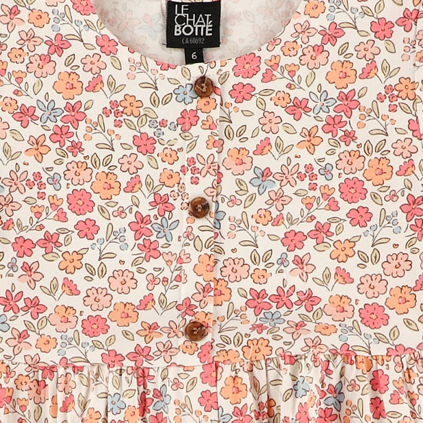 Robe Pique-nique Fleurs 2-8ans-Chat Botte-CHI-1262481C-PEC-CLÉMENT