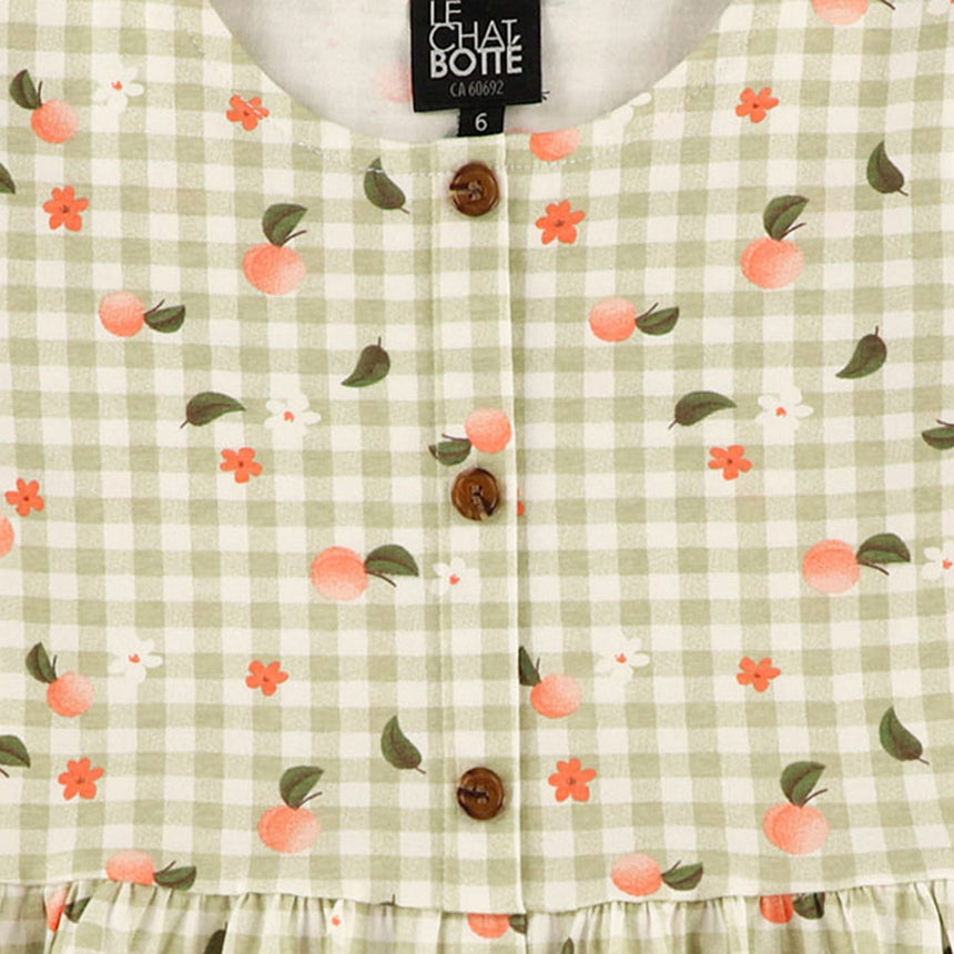 Robe Pique-nique Pêches 2-8ans-Chat Botte-CHI-1262481C-SAU-CLÉMENT