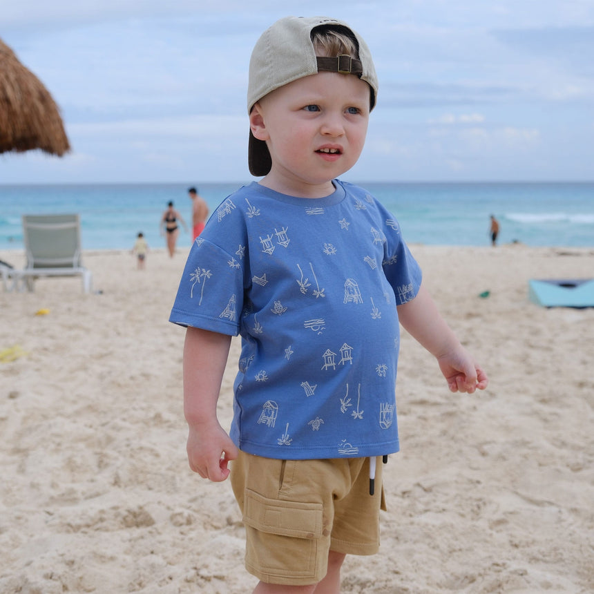 T-shirt Surf Plage 2-8ans-Chat Botte-CHI-1265454C-BLE-CLÉMENT