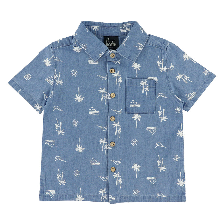 Chemise Chambray Surf 2-10ans-Chat Botte-Denim-2-CHI-1265455C-DEN-CLÉMENT