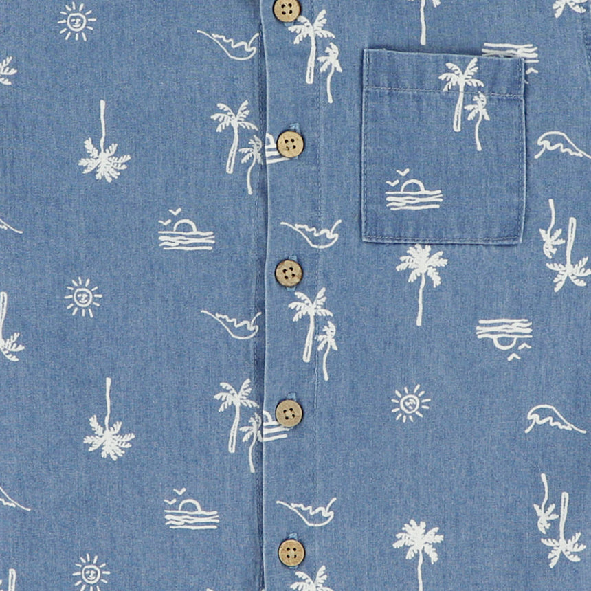Chemise Chambray Surf 2-10ans-Chat Botte-CHI-1265455C-DEN-CLÉMENT
