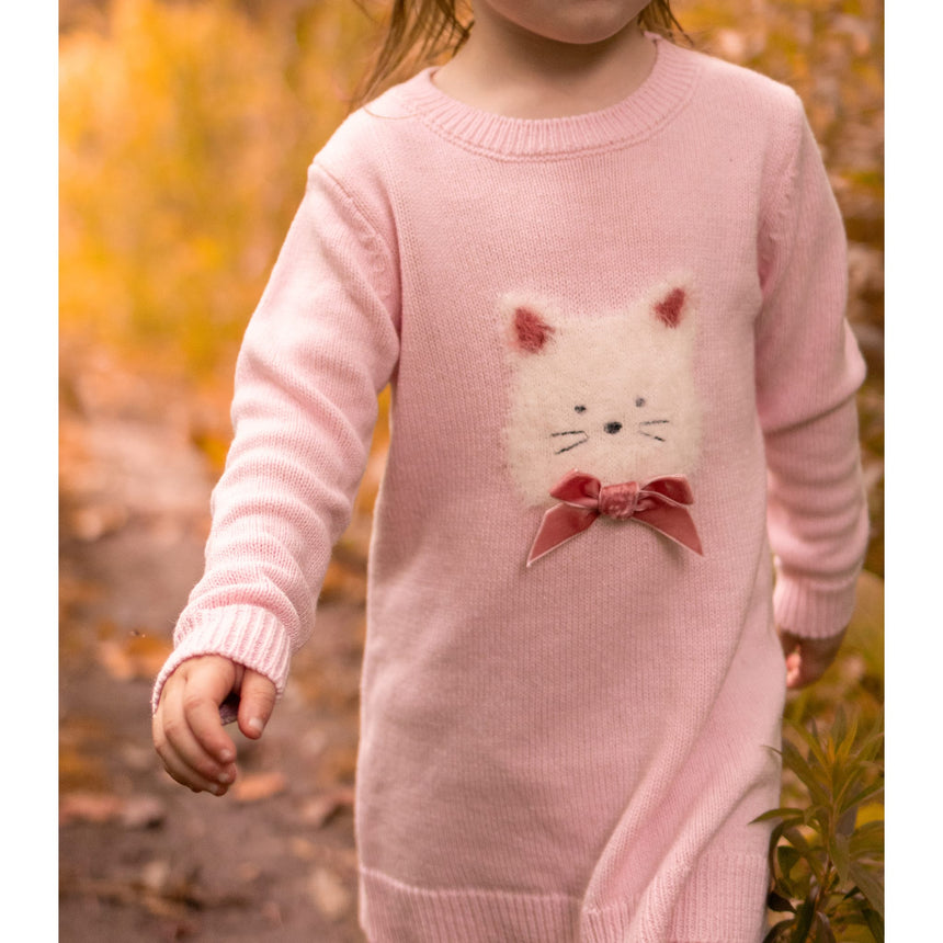 Robe Tricot Poésie Fleurs 2-8ans