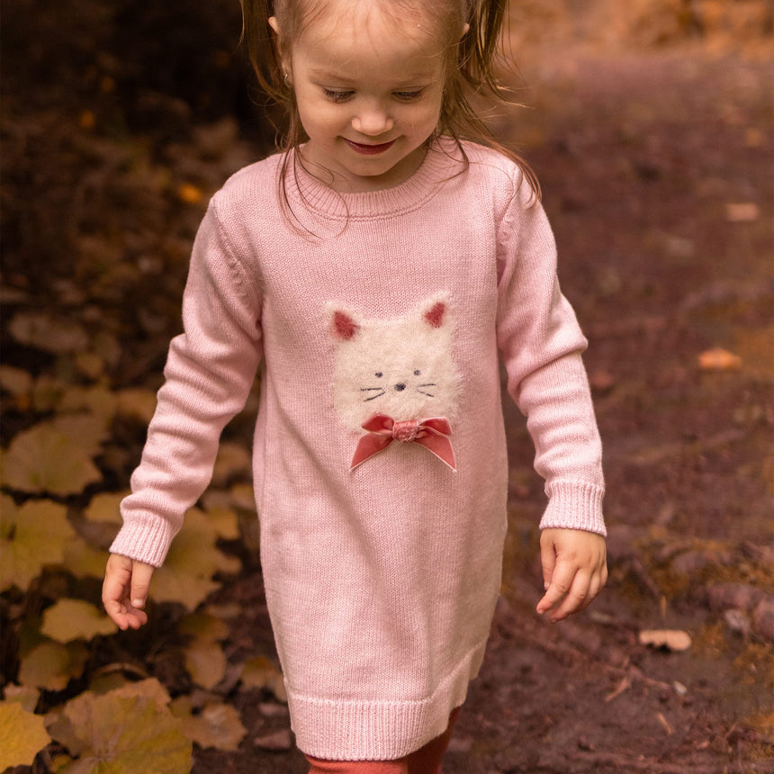 Robe Tricot Poésie Fleurs 2-8ans