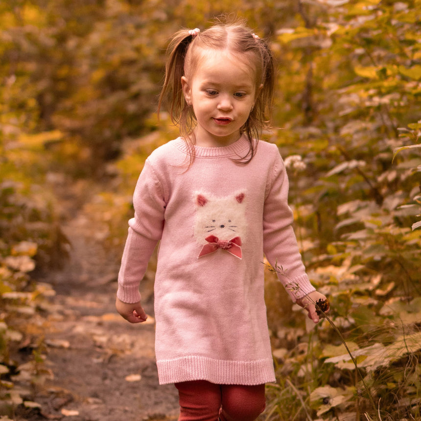 Robe Tricot Poésie Fleurs 2-8ans