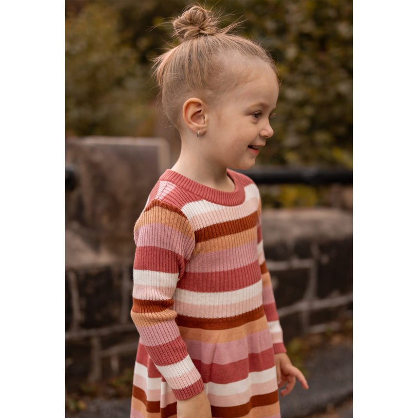 Robe Tricot Poésie Rayée 2-8ans