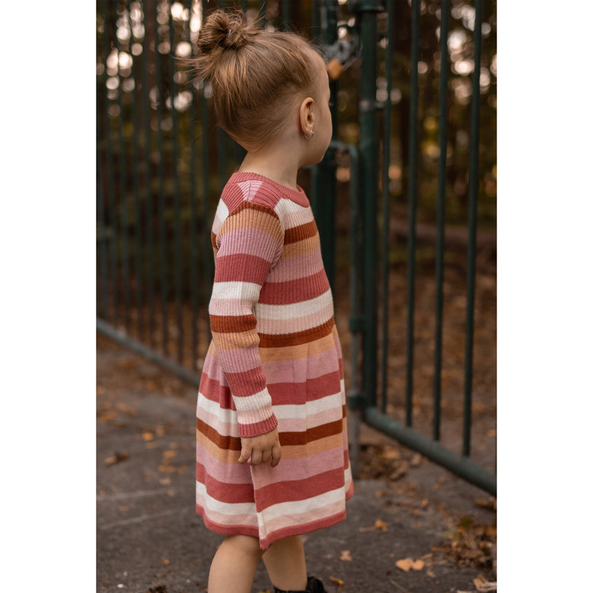 Robe Tricot Poésie Rayée 2-8ans