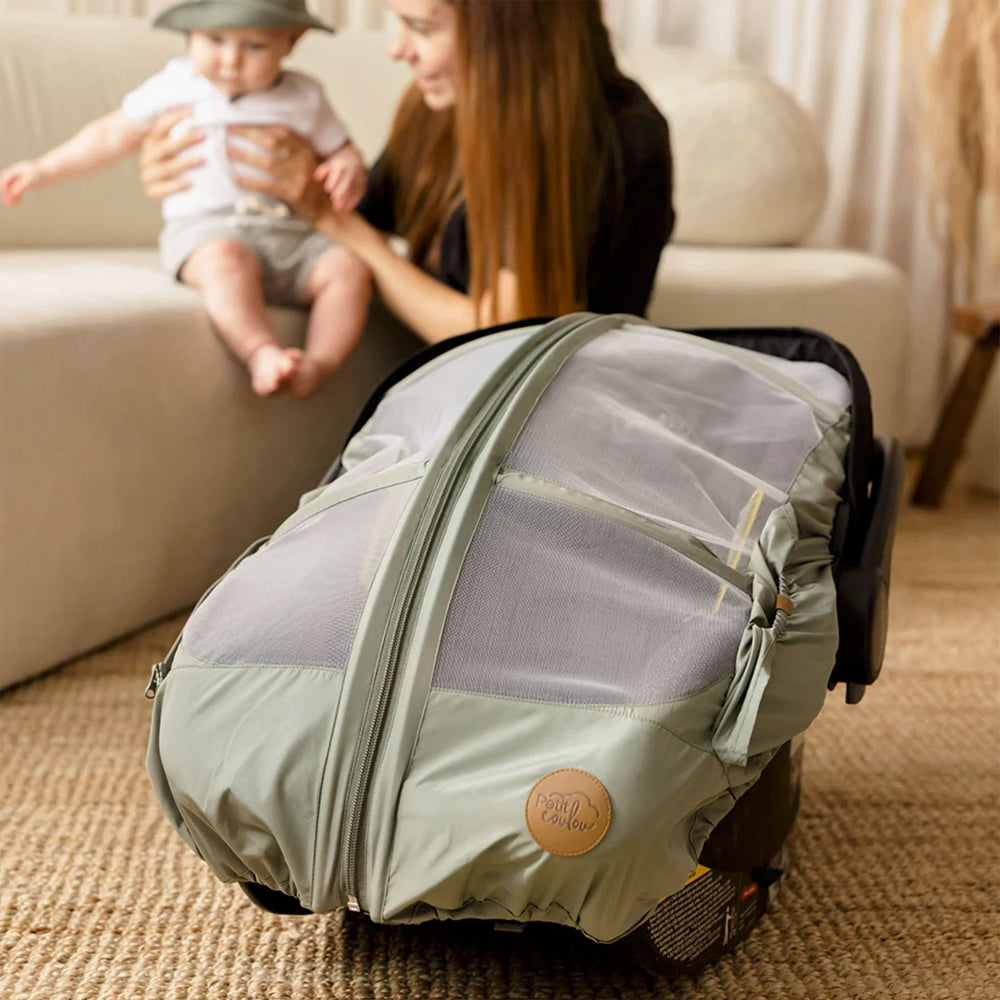 Housse avec protection UV pour coquille de bébé - Sauge