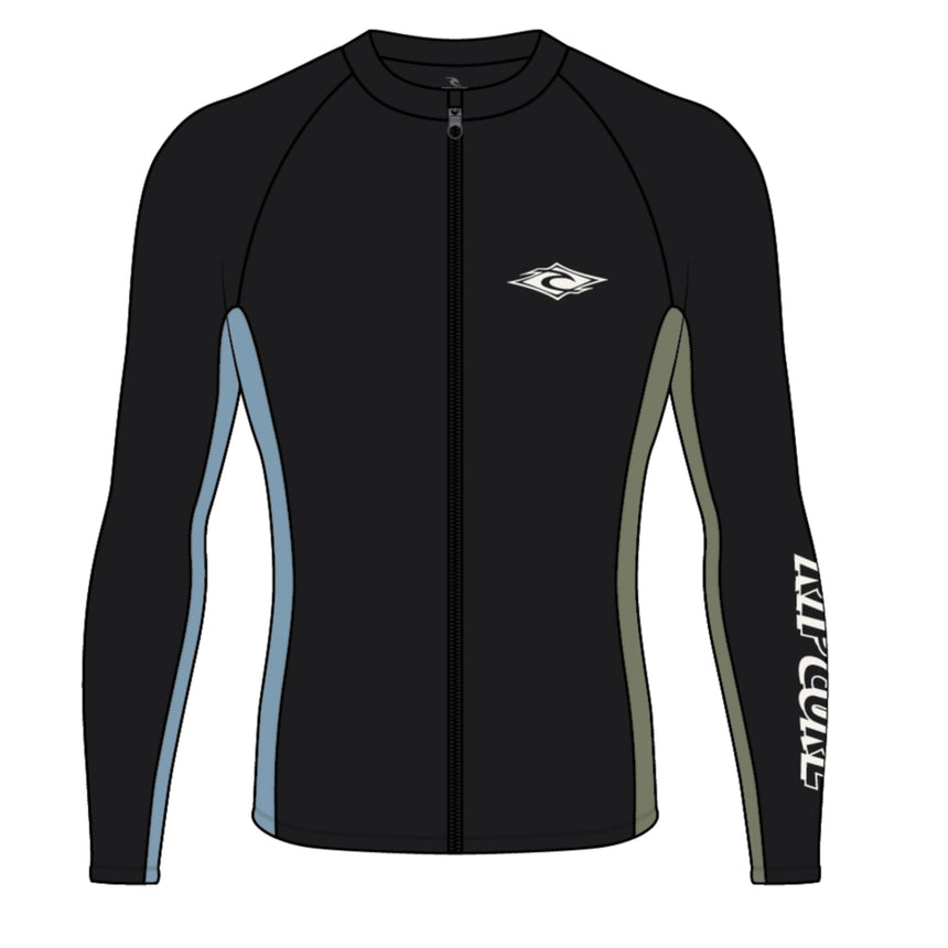 T-shirt anti-UV Eternal Shred zip manches longues garçon-Rip Curl-Noir-8-CUR-13BBRV-CLÉMENT