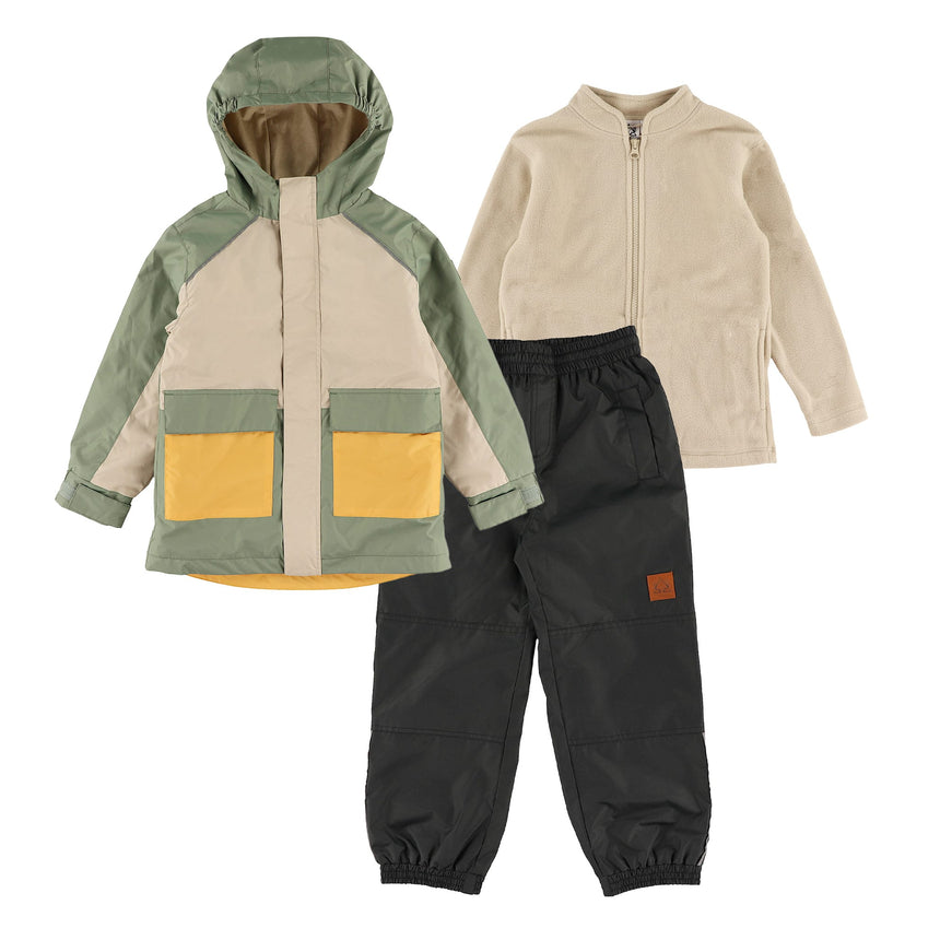 Ensemble Extérieur 3-en-1 Colorblock 7-12ans-Deer Mountain-Vert-7-DE2-26SLJ13J05G3-CLÉMENT