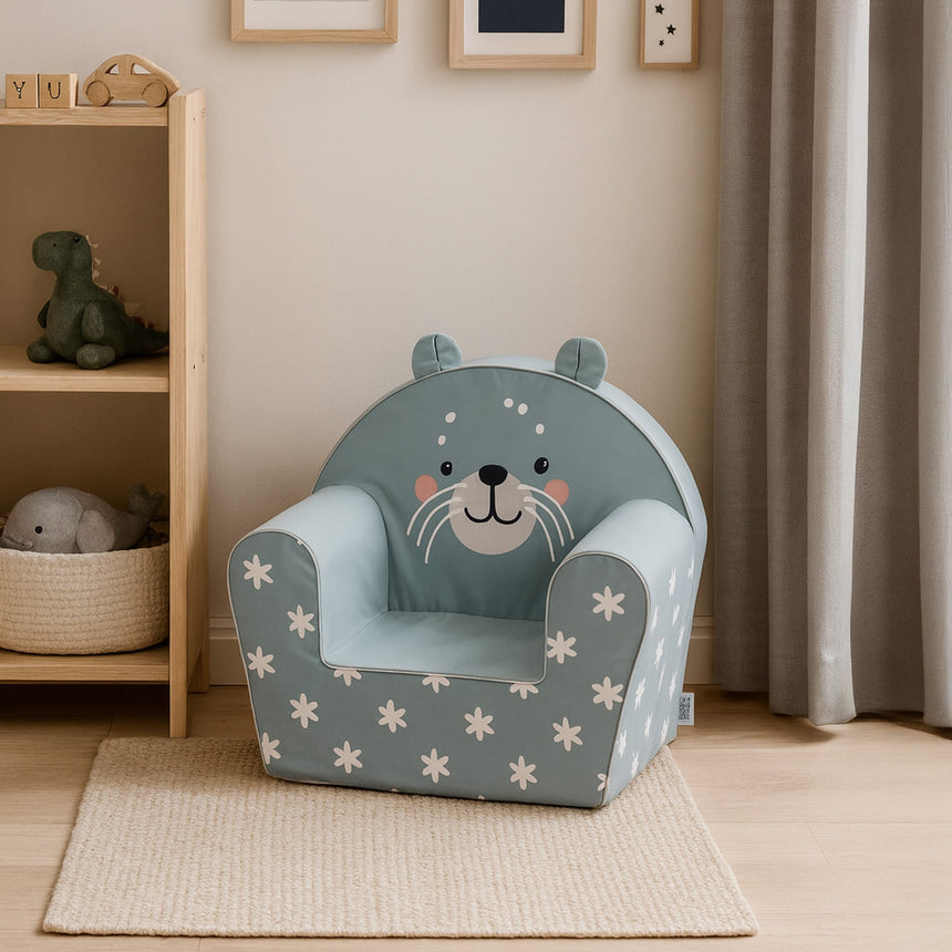Armchair with Ears - Kitten Blue