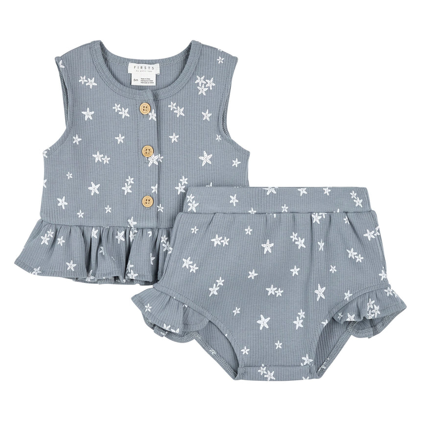 Ensemble Short Deux Pièces Dauphins 3-24mois-Firsts par Petit Lem-Bleu-3 m-FIT-26SGW36E03-CLÉMENT