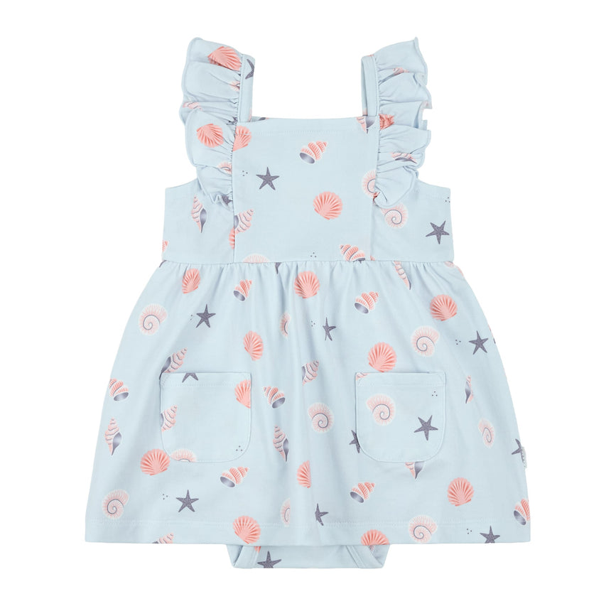 Robe Coquillages Dauphins 3-24mois-Firsts par Petit Lem-Bleu-3 m-FIT-26SGW36T01-CLÉMENT