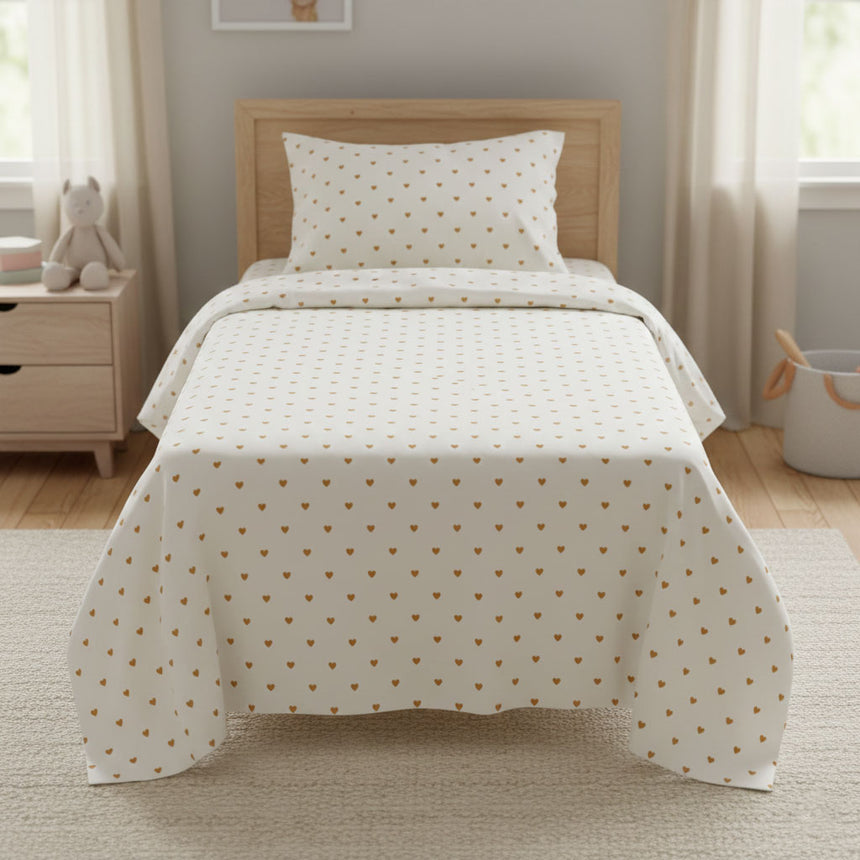 Ensemble Draps Lit Simple - Coeurs