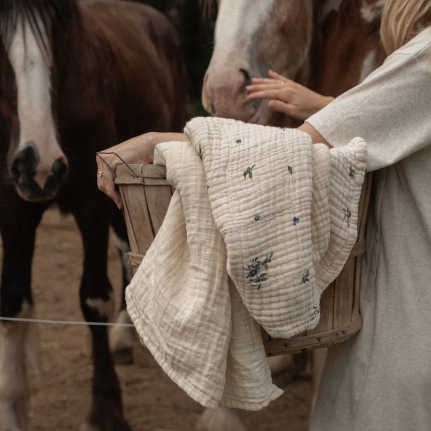 4-Layer Muslin Blanket - Blueberry