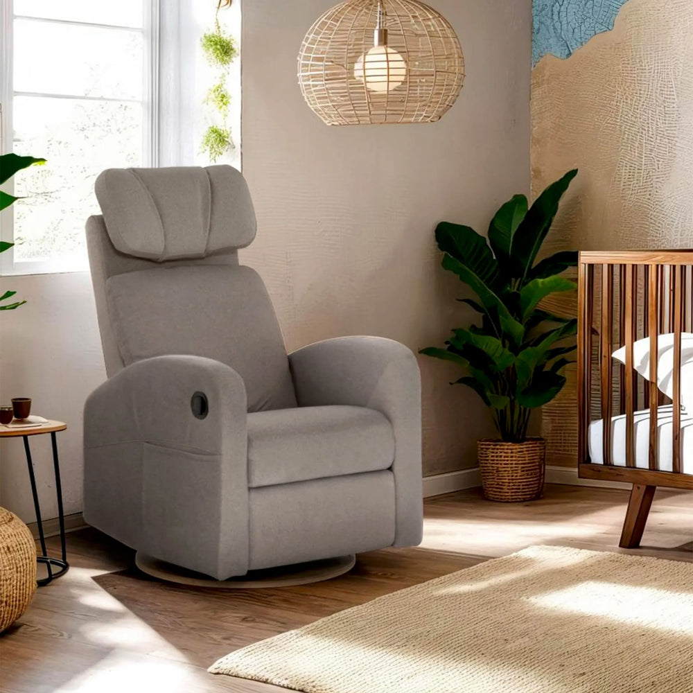 Upholstered  Rocking Armchair Swivel, Glider, Recliner Hailey - Arlo Beige