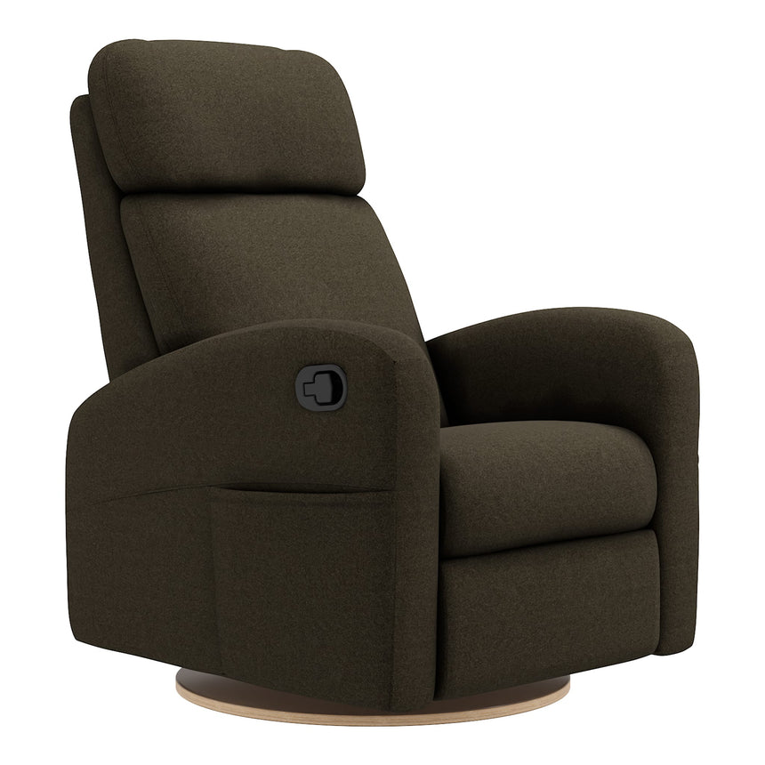 Fauteuil Berçant Inclinable Pivotant Hailey - Tissu Anti-tache Mojo Espresso-Jaymar BB-JAM-523-ESPRE006-CLÉMENT