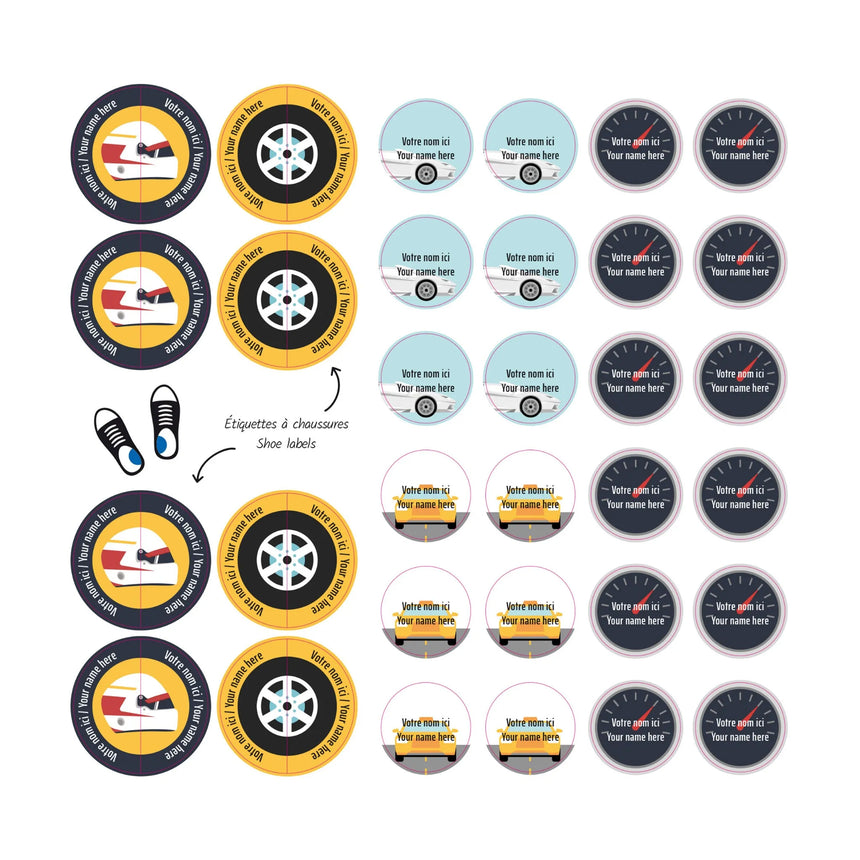 Essential Name Labels - Cars