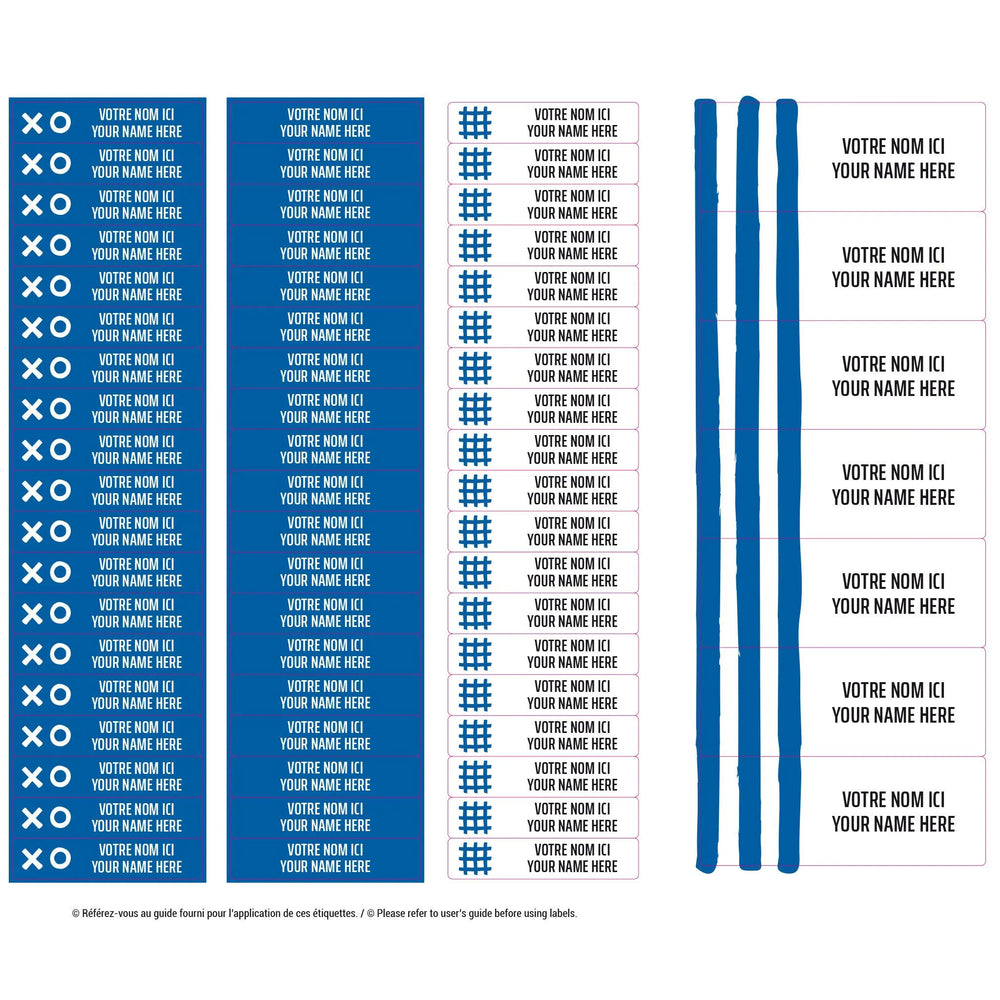 Essential Name Labels - Blue patterns