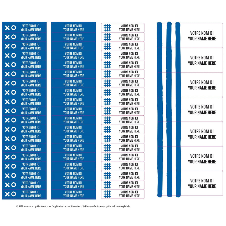 Essential Name Labels - Blue patterns