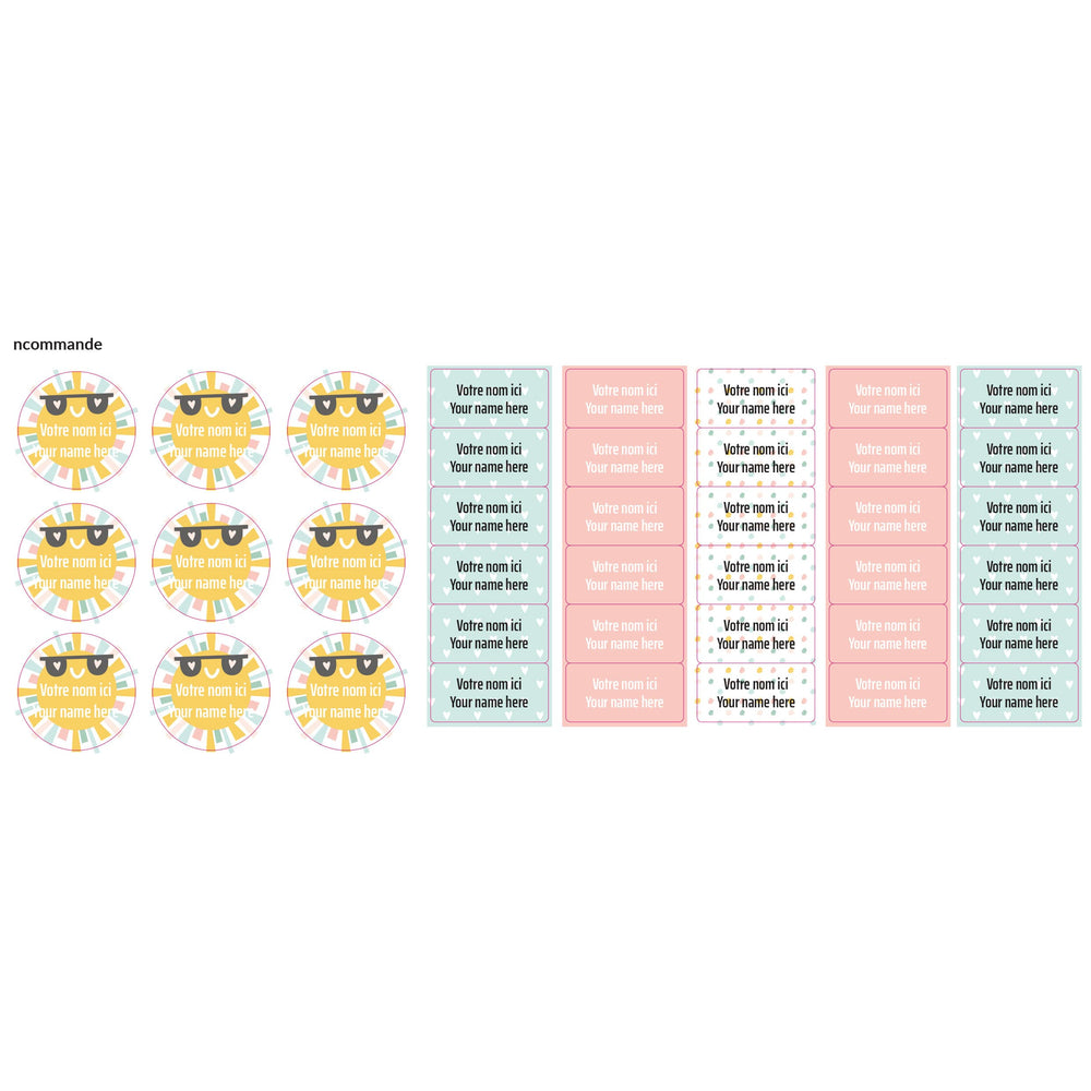Classical Name Labels - Rainbows